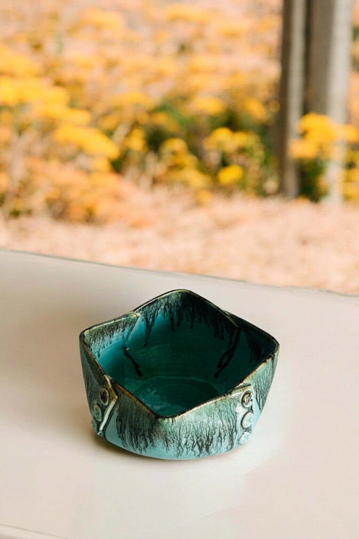 Buttoned Up Blue Serving Bowl